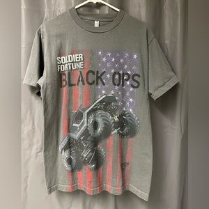 NWOT Soldier Fortune Monster Jam Men’s Dark Grey Tshirt